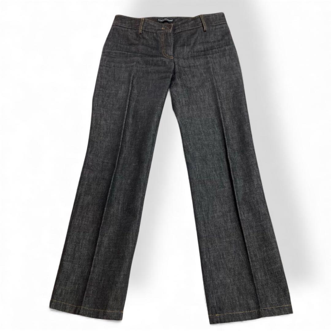 レア★ドルチェ＆ガッバーナ デニムパンツ ロゴ金具 バタフライ刺繍ポケット 40