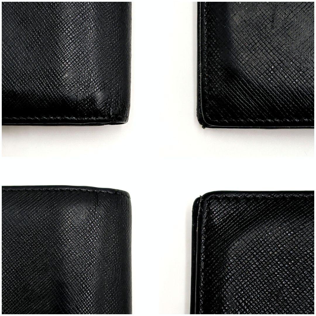 PRADA 長財布 二つ折り プラダ サフィアーノレザー メタルロゴ ブラック