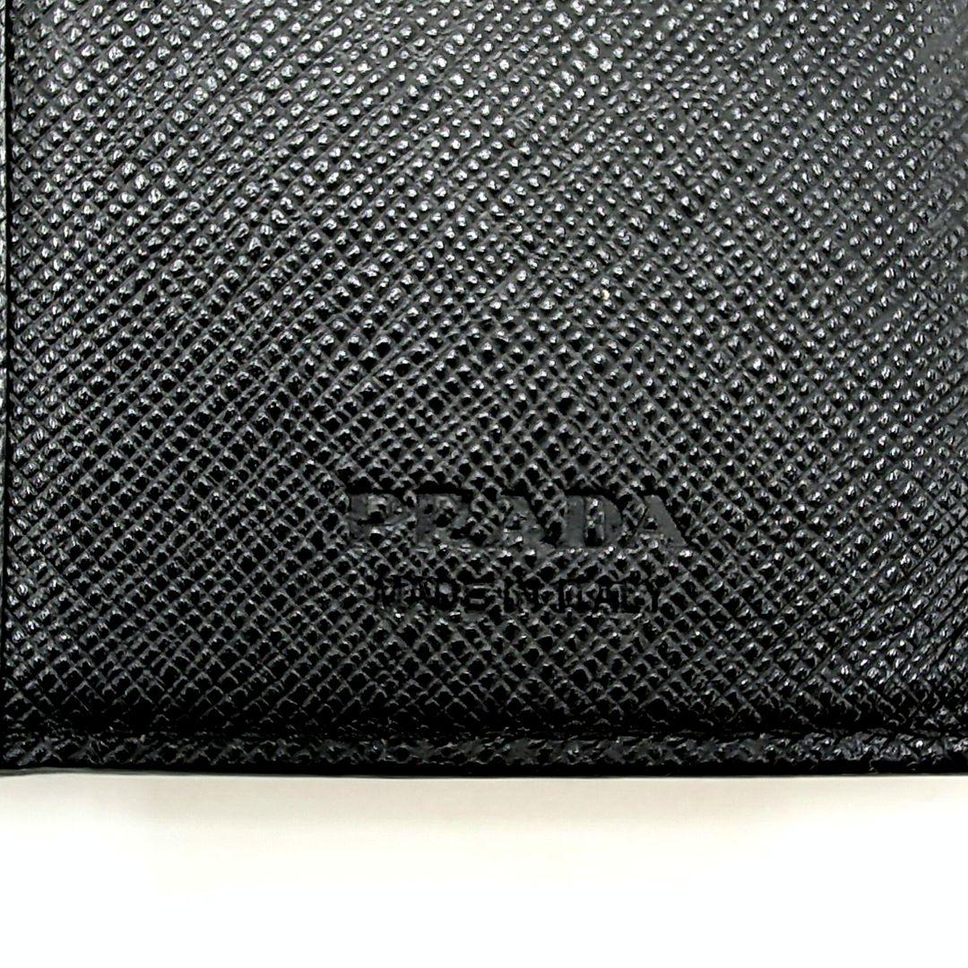 PRADA 長財布 二つ折り プラダ サフィアーノレザー メタルロゴ ブラック