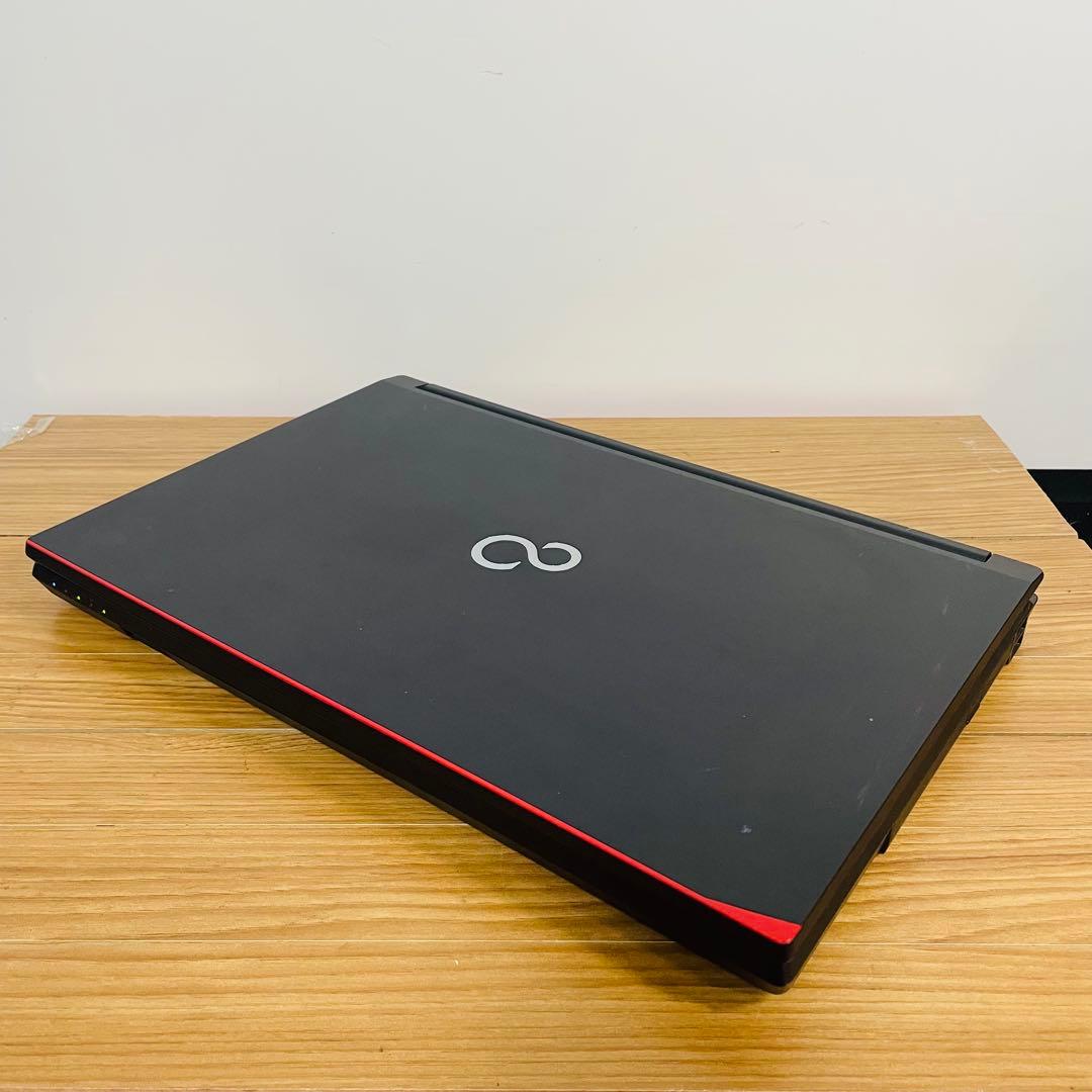 爆安　快適富士通ブラックSSDノートパソコン オフィスDVD