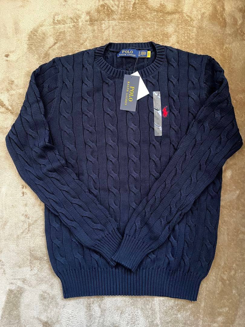 POLO RALPH LAURENネイビー紺ケーブルニット S
