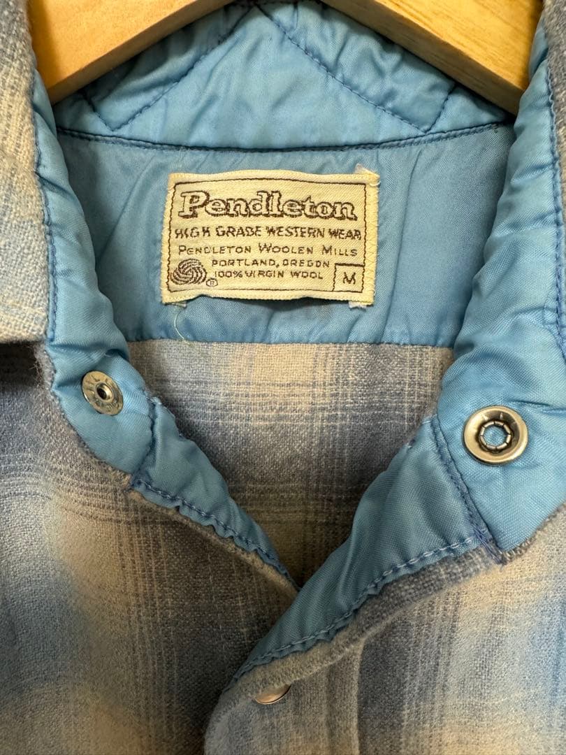 夜*性様 【貴重】70s/白タグ/ペンドルトン/ウエスタンシャツ/オンブレチェッ