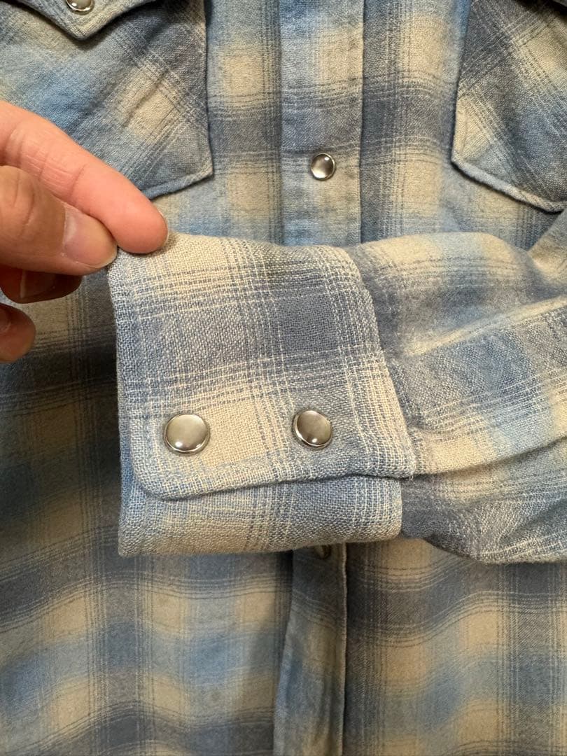 夜*性様 【貴重】70s/白タグ/ペンドルトン/ウエスタンシャツ/オンブレチェッ