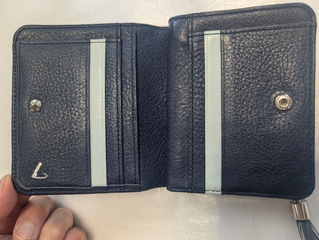 土屋鞄製作所 折り財布　本革　インクブルー