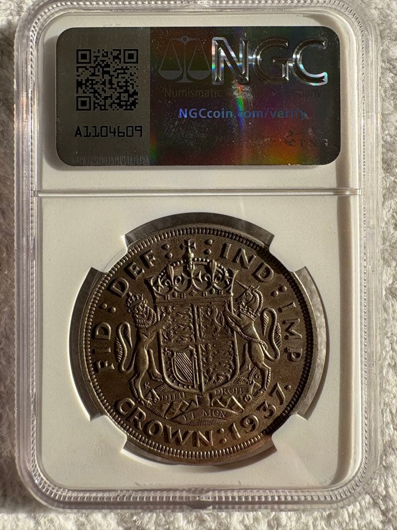 クラウン 銀貨 英国 ジョージ6世 1937年 NGC MS63