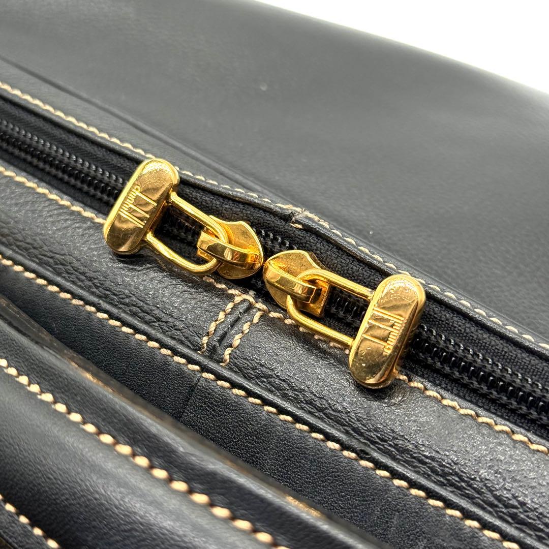 dunhill ダンヒル メンズ ロゴ金具 レザー 2way ビジネスバッグ 黒