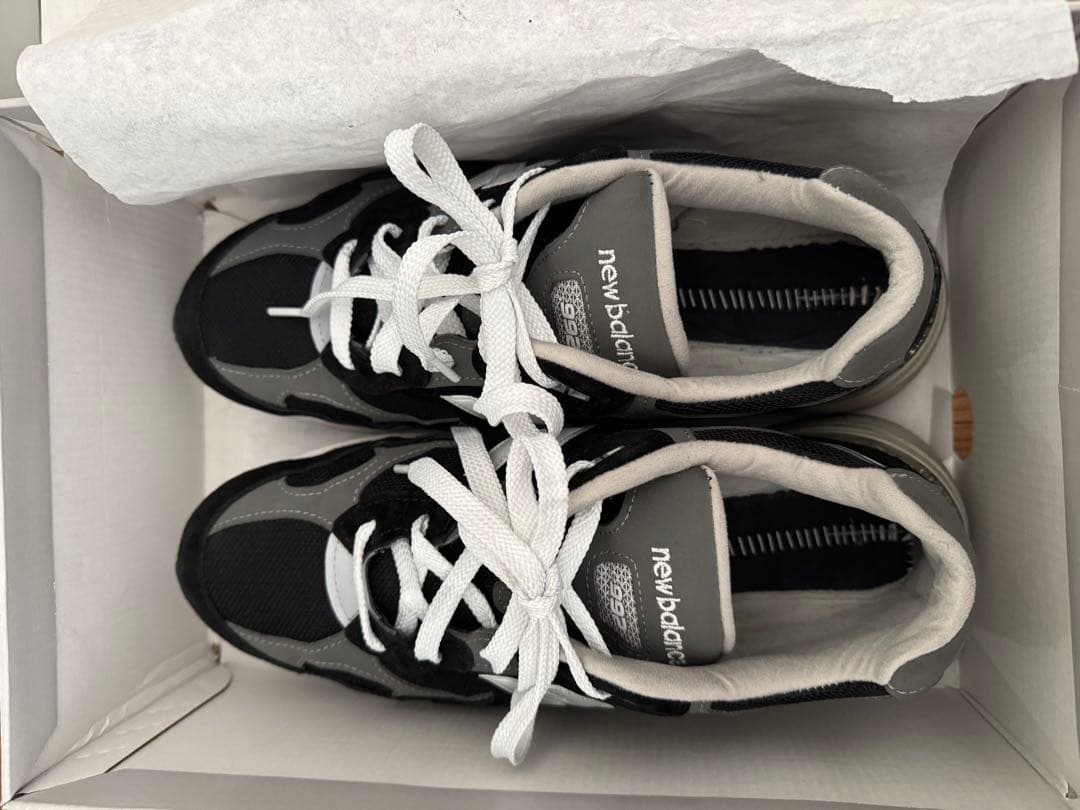 New Balance D992BK ブラック/ホワイト スニーカー