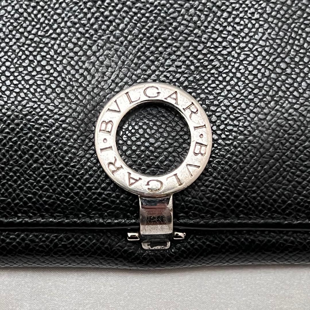 ◇美品◇ブルガリ　ビーゼロワン　フラップ型長財布　シルバー金具×ブラックレザー