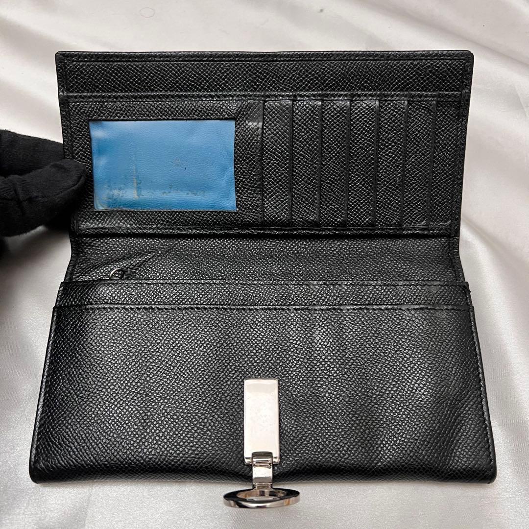 ◇美品◇ブルガリ　ビーゼロワン　フラップ型長財布　シルバー金具×ブラックレザー