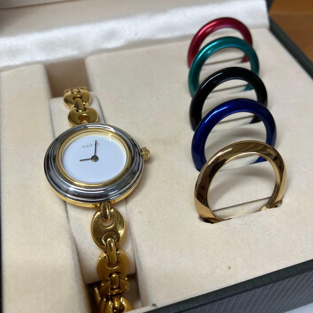 メ19 【GUCCI】　チェンジベゼル　レディース腕時計