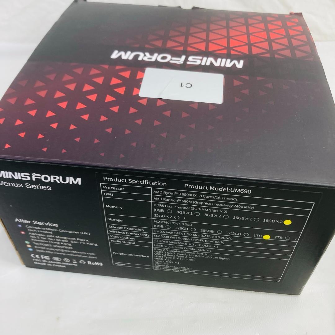 ミニPC MINISFORUM UM690 32GB 1TB SSD