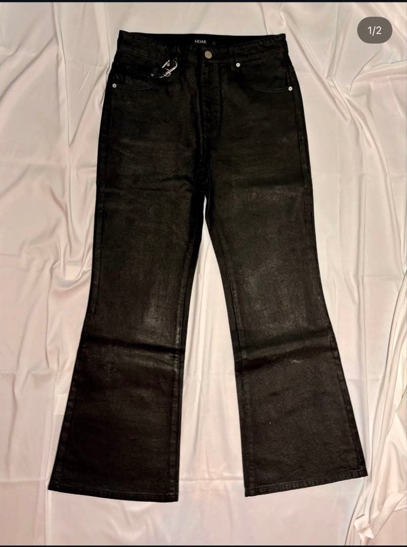 パンツ goar.archive STRAPPED FLARE OIL PANTS