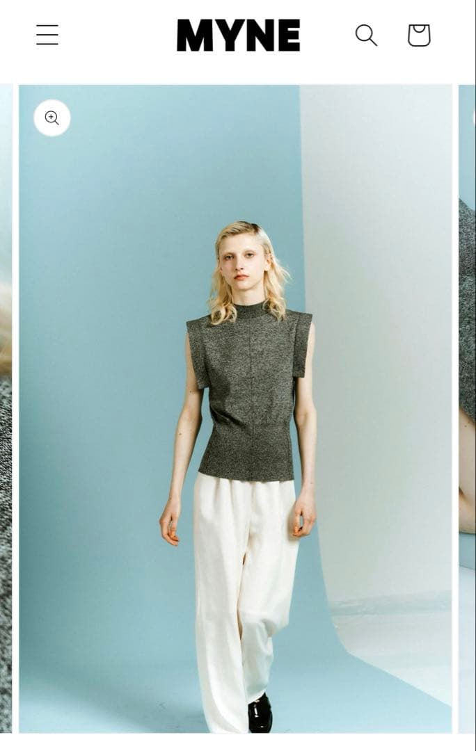 トップス MYNE 2WAY SQUARE KNIT/BLACK