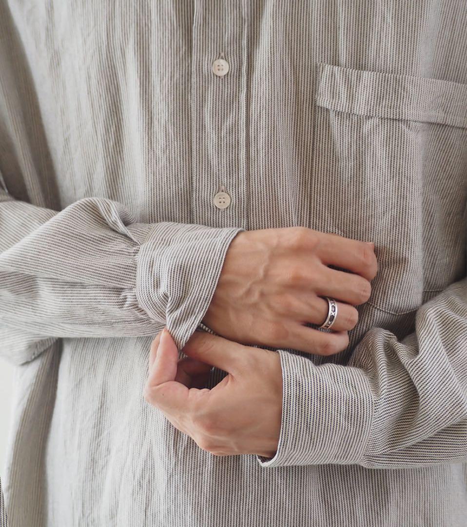 comoli 24aw C/CA ストライププルオーバーシャツ　2