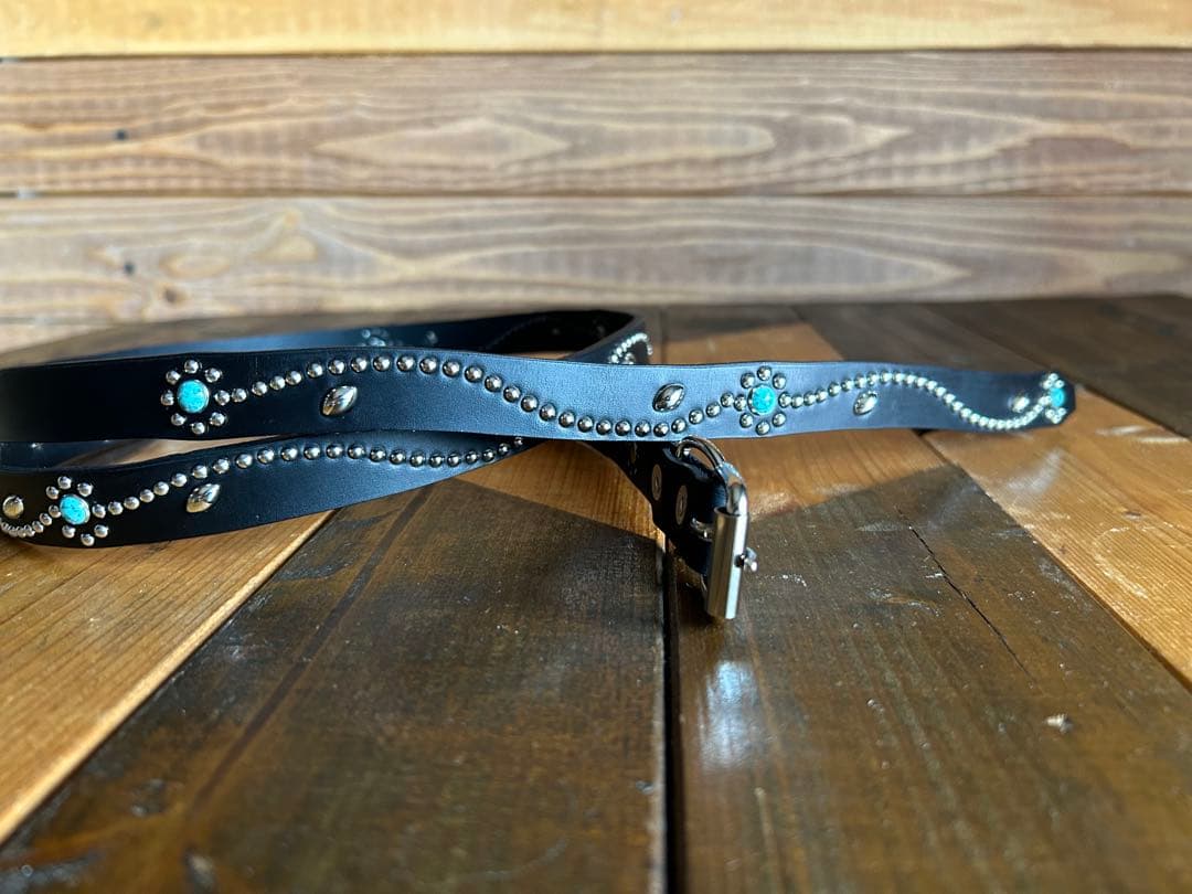 フルスタッズナローベルト18mm幅　グリーンターコイズフラワー htcナロー好き