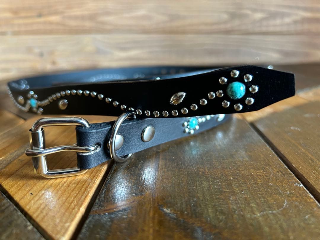 フルスタッズナローベルト18mm幅　グリーンターコイズフラワー htcナロー好き