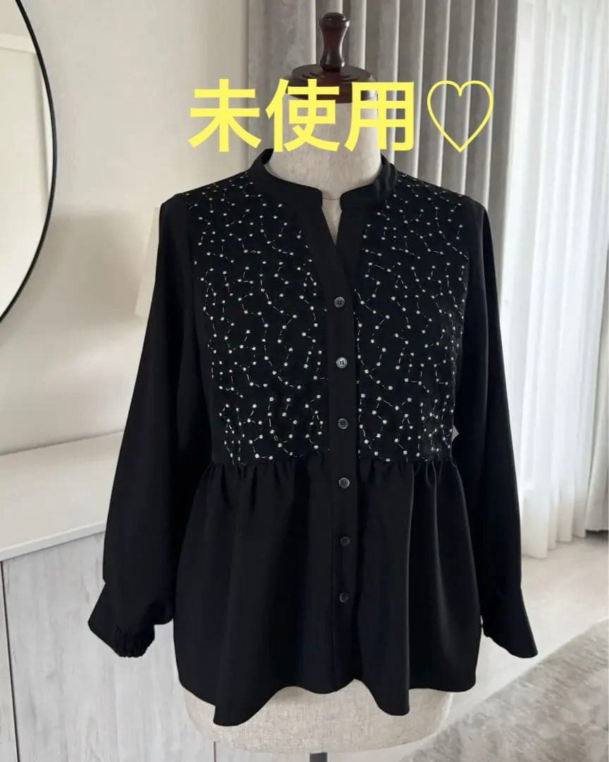 【完売品】ジュールズプラスJours+ ブラウス カモミール ブラック3L