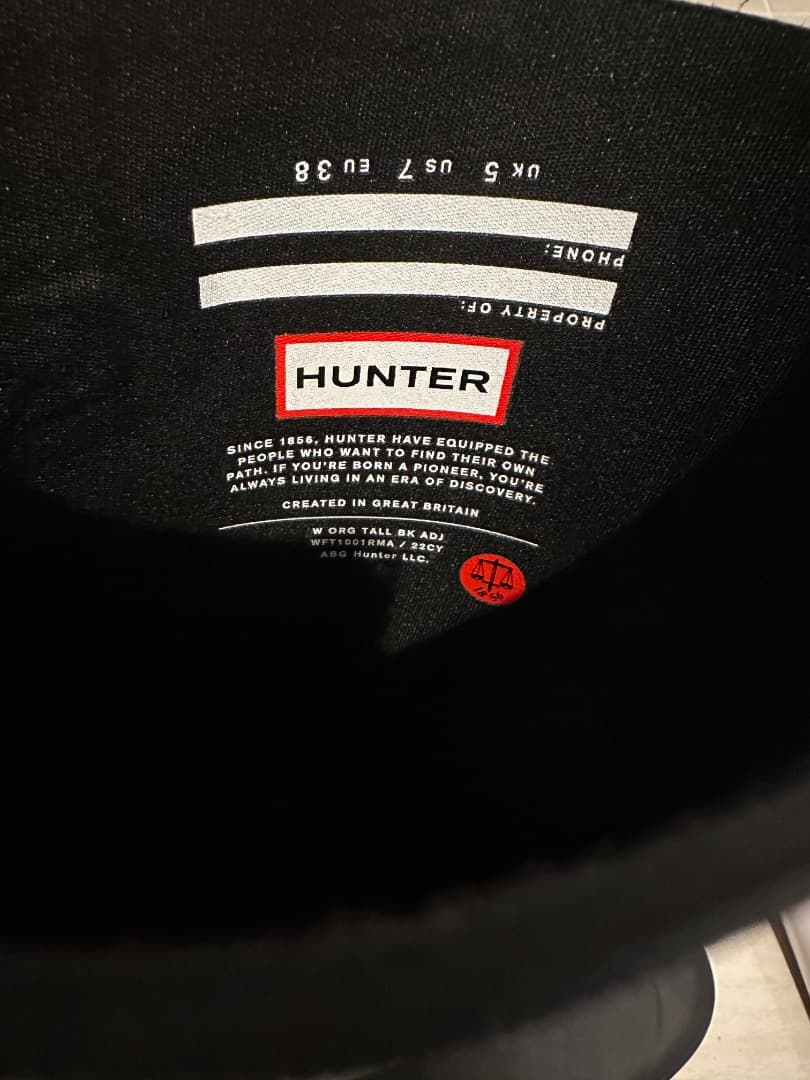 HUNTER ORIGINAL WELLY ブラック