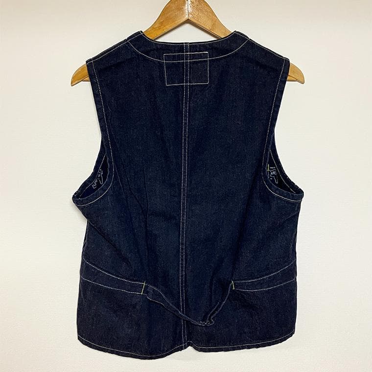 シュガーケーン 9oz インディゴ ウォバッシュ ストライプ ベスト 40