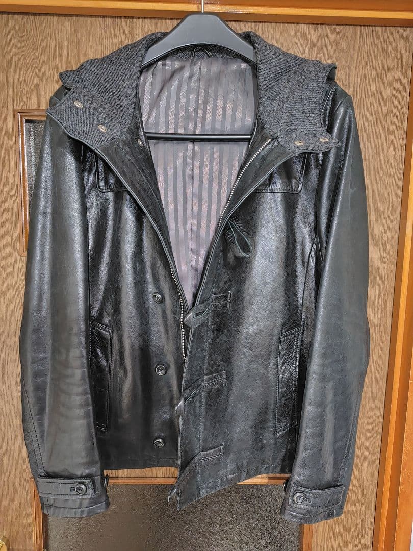 最終値下げ TORNADOMART フーディーレザージャケット 本革 ブラック