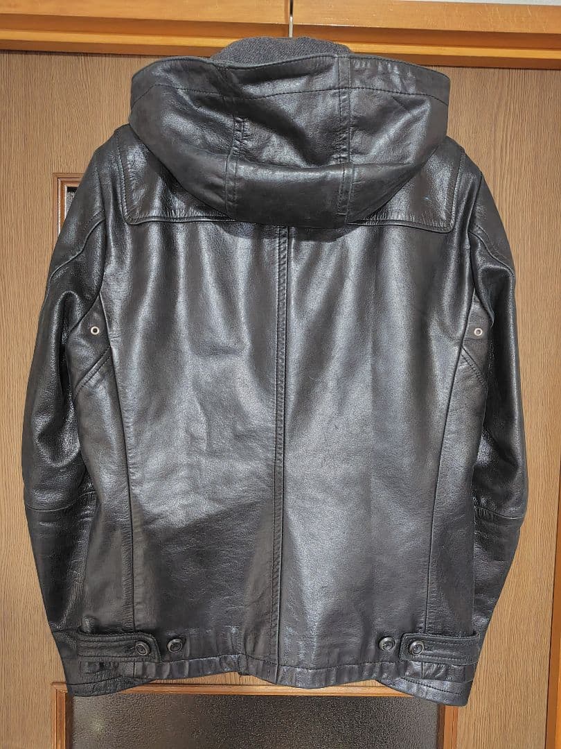 最終値下げ TORNADOMART フーディーレザージャケット 本革 ブラック
