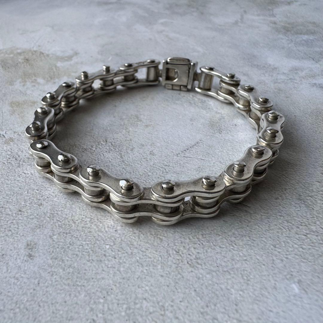 ヴィンテージ ヘビーバイクチェーンブレスレット シルバー925 メキシコ製