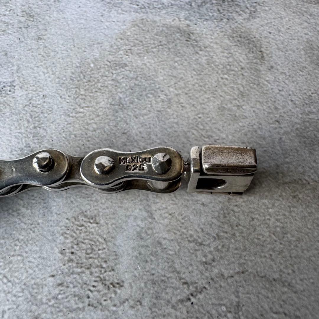 ヴィンテージ ヘビーバイクチェーンブレスレット シルバー925 メキシコ製