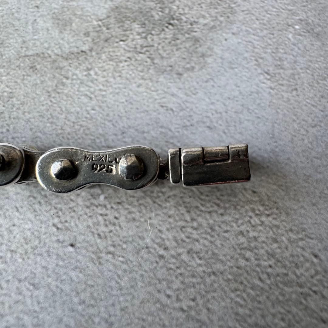 ヴィンテージ ヘビーバイクチェーンブレスレット シルバー925 メキシコ製