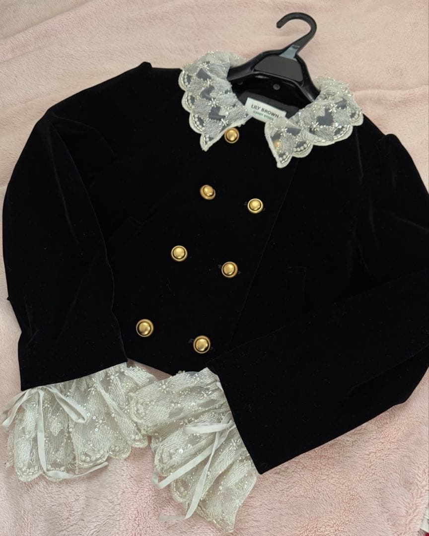 [L.B CANDY STOCK]スカラップビジューアタッチドジャケット新品