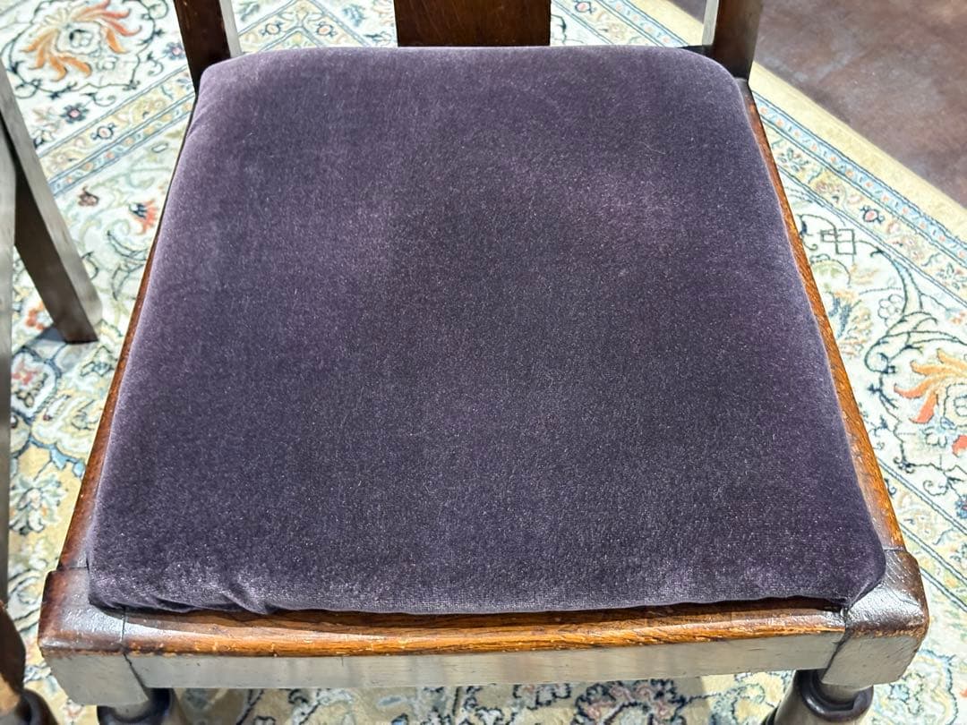 アンティークチェア ローチェア パープル ファブリック ヴィンテージ IZ