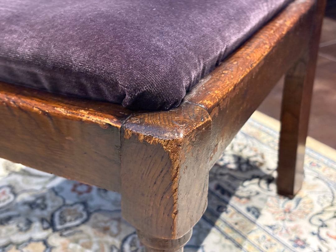 アンティークチェア ローチェア パープル ファブリック ヴィンテージ IZ