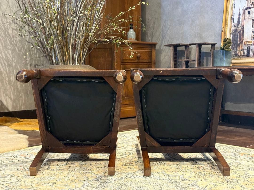 アンティークチェア ローチェア パープル ファブリック ヴィンテージ IZ