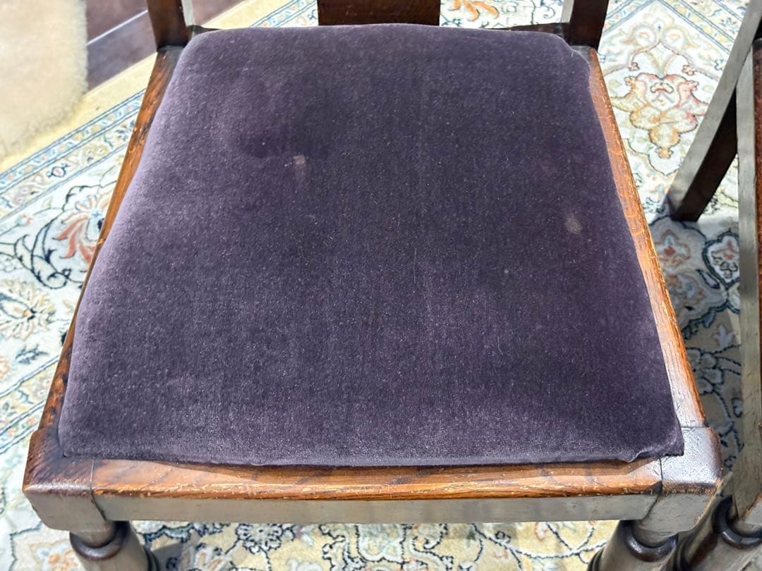 アンティークチェア ローチェア パープル ファブリック ヴィンテージ IZ