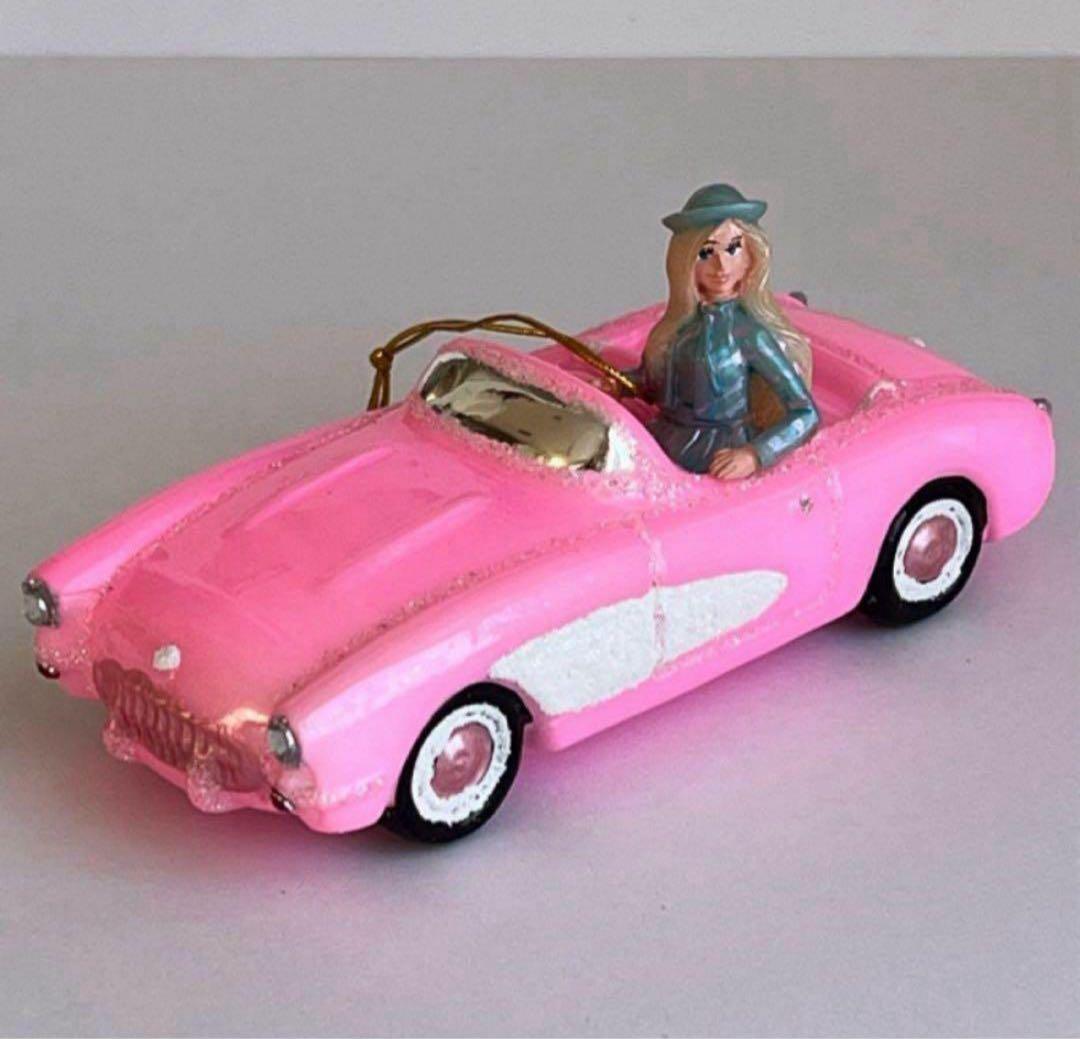 アスティエ クリスマスオーナメント バービー Barbie ピンクの車