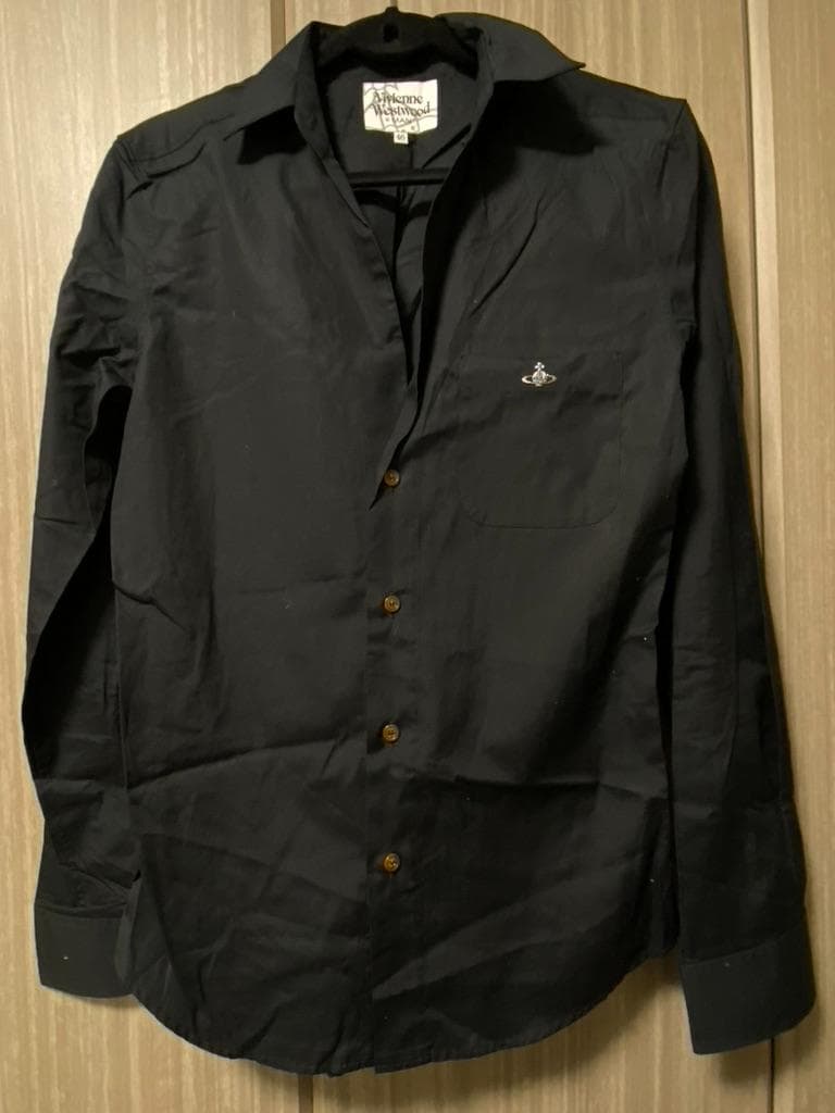 日本製 Vivienne Westwoodメンズ ORB刺繍 黒 シャツ