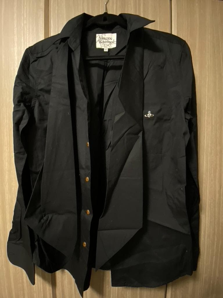 日本製 Vivienne Westwoodメンズ ORB刺繍 黒 シャツ