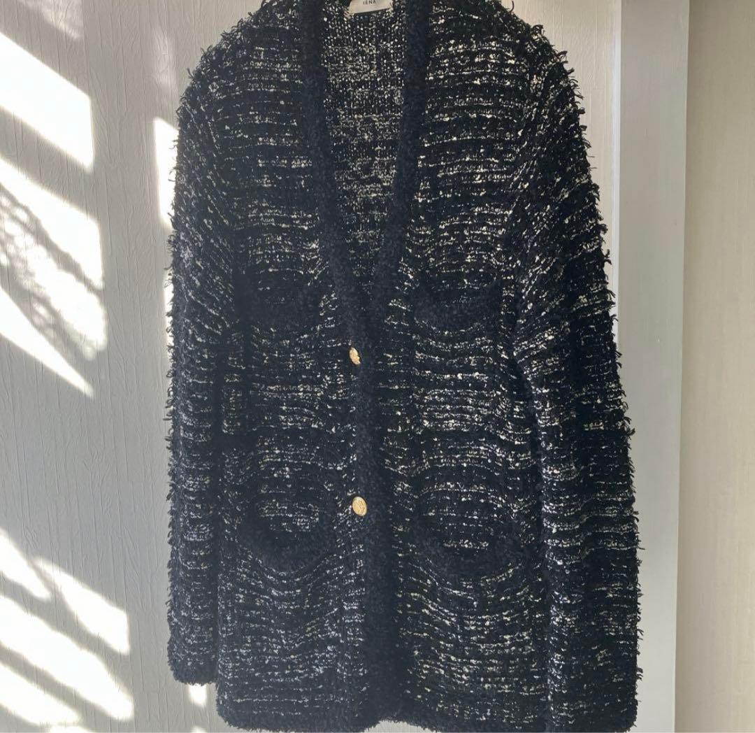 売り切り希望　イエナ　ツイードニットカーディガン