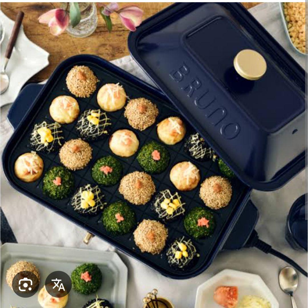 【新品】ホワイトBRUNO コンパクトホットプレート たこ焼きプレート、鍋付