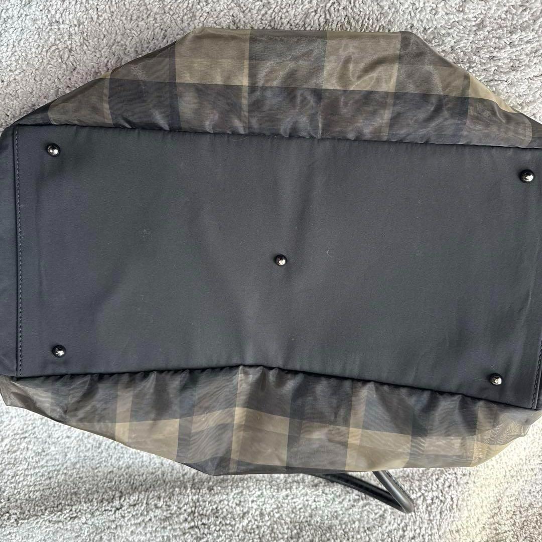 【美品】 ボーデッサン　ボストンバッグ　チュール　チェック　軽量　レザー　旅行