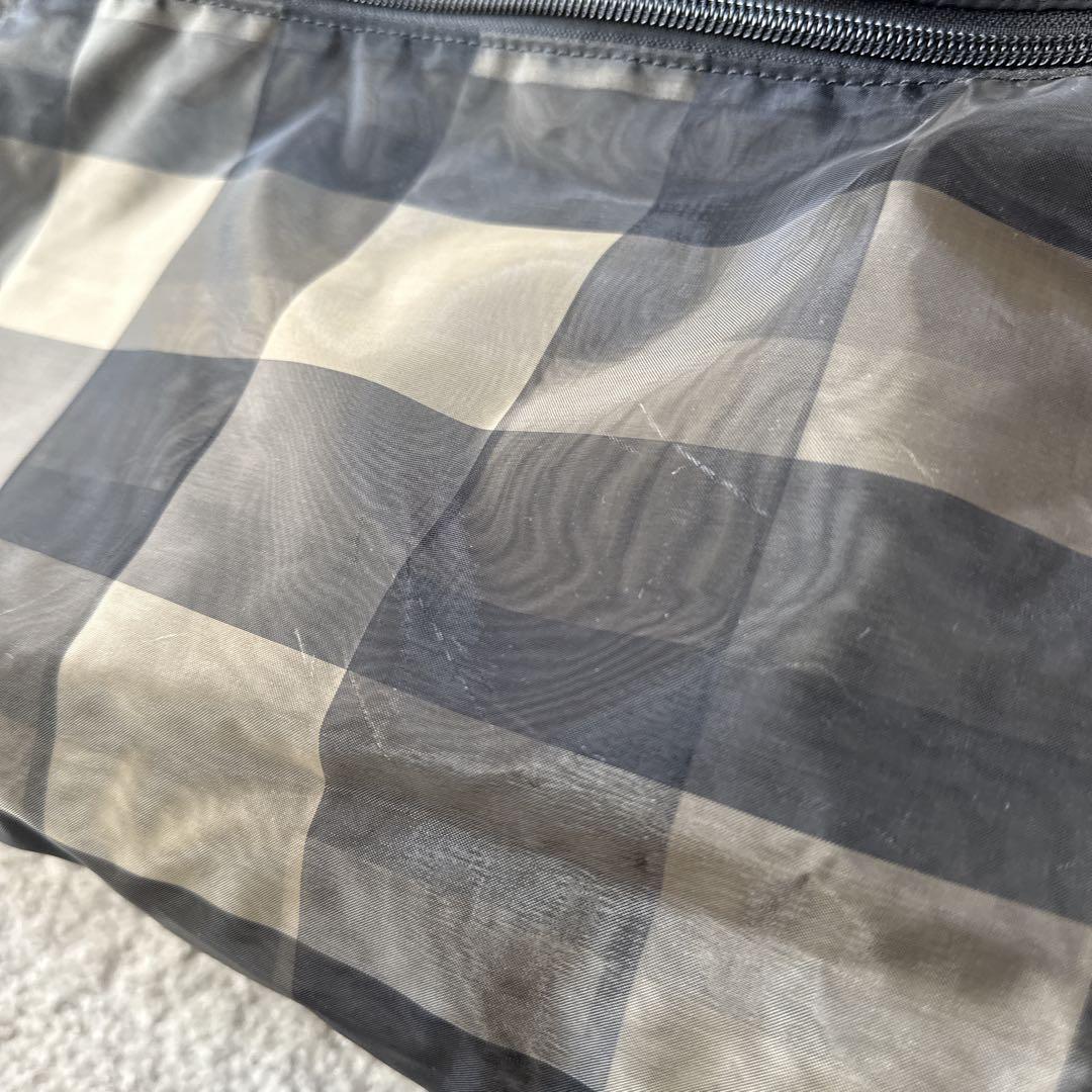 【美品】 ボーデッサン　ボストンバッグ　チュール　チェック　軽量　レザー　旅行