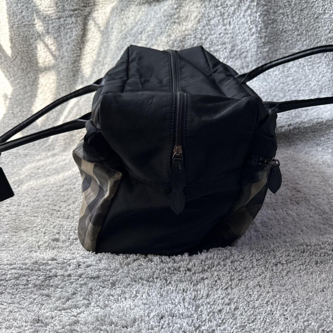 【美品】 ボーデッサン　ボストンバッグ　チュール　チェック　軽量　レザー　旅行