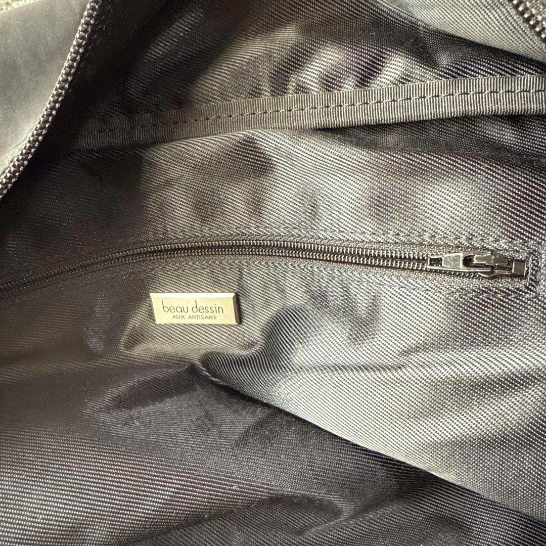 【美品】 ボーデッサン　ボストンバッグ　チュール　チェック　軽量　レザー　旅行