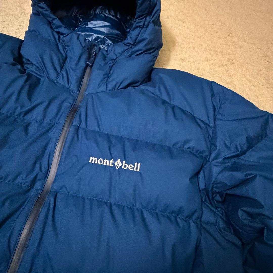 希少サイズ M-R mont-bell パーマフロストライトダウンパーカ 青