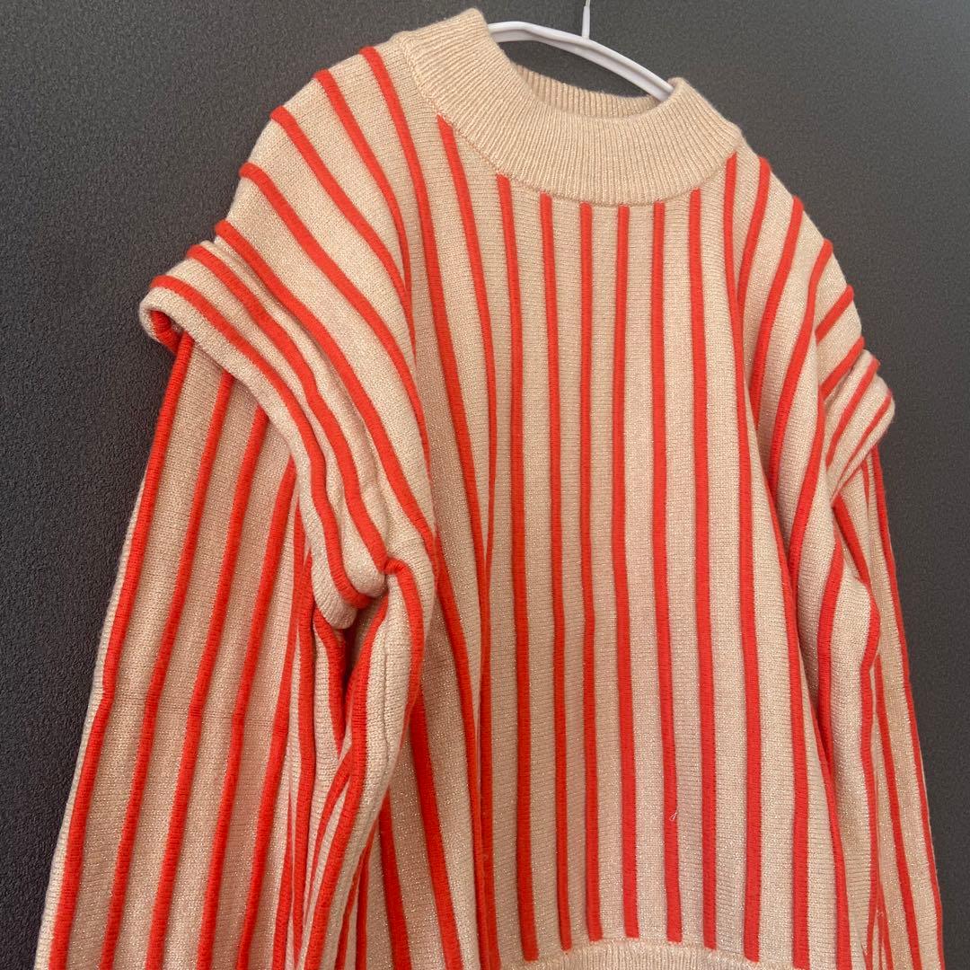 美品★Ameri★SWELL STRIPE KNIT★人気★ニット★完売色★レア