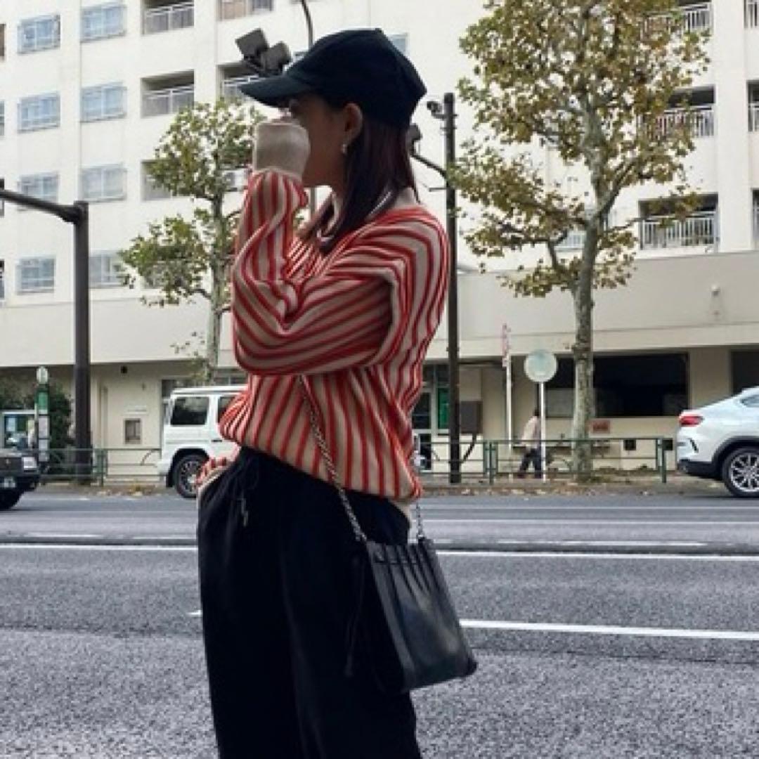 美品★Ameri★SWELL STRIPE KNIT★人気★ニット★完売色★レア