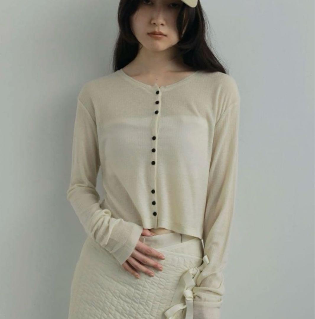 anuke Sheer Rib Cardigan アイボリー