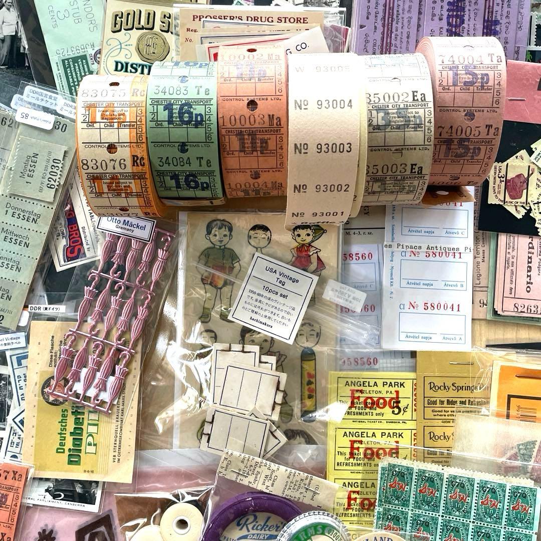 ヴィンテージ 紙モノ 新品大量まとめ売り 蚤の市ジャンクジャーナルコラージュ素材