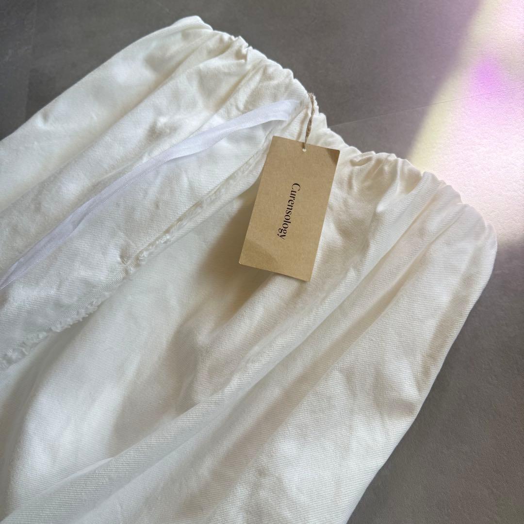 【2025／未使用✨】Curensology ギャザー ロングスカート 白
