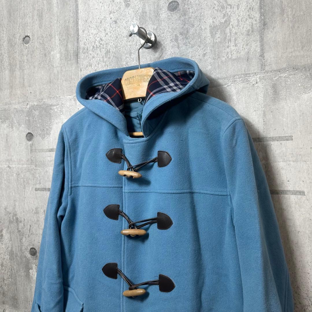 ★90s★BURBERRYSウールメルトン　ダッフルコート L相当 ノバチェック