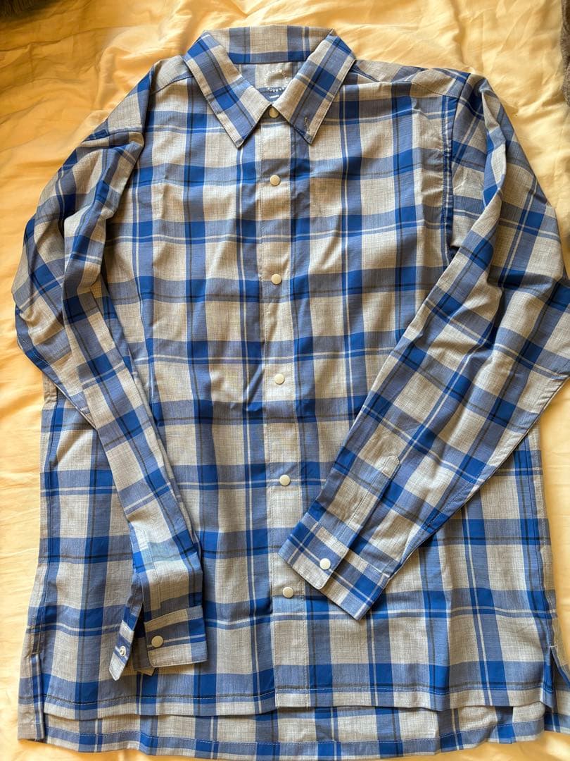 山と道　メリノウール チェックシャツ　M
